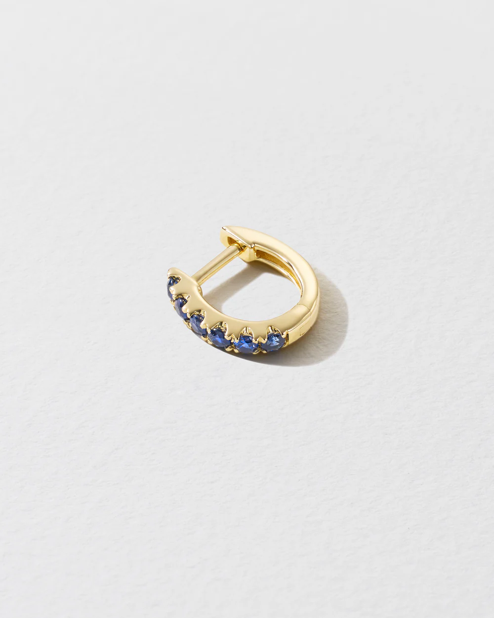 Blue Sapphire Huggie Earring - Image 3