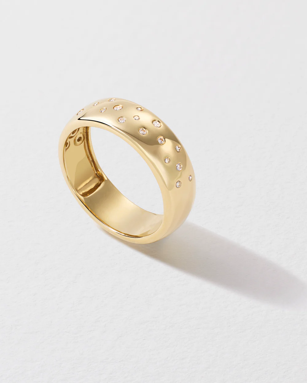 Diamond Polka Dot Cigar Band Ring - Image 3