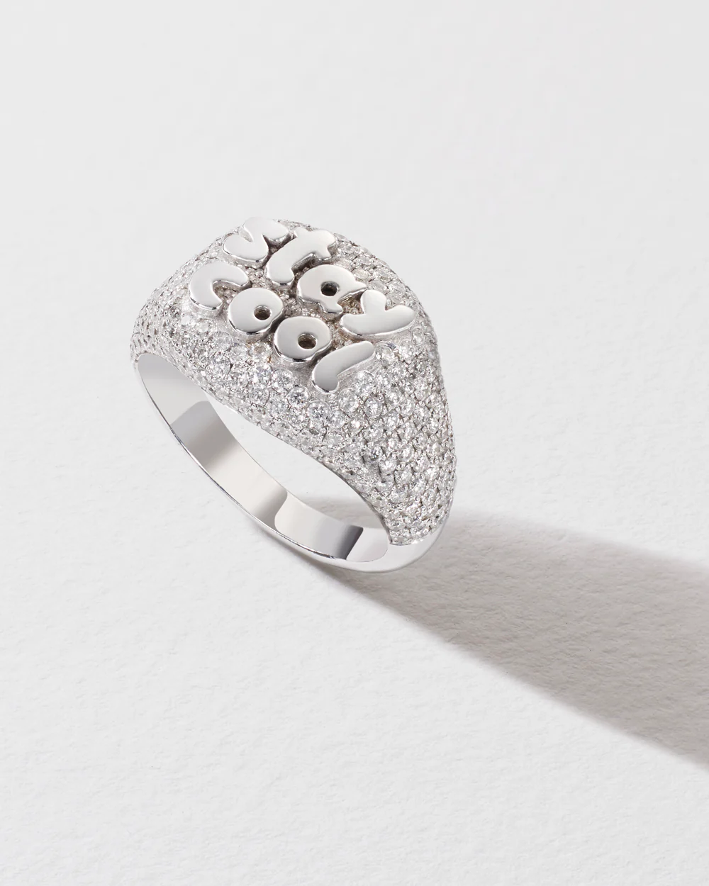 Diamond ‘Stay Cool’ Signet Ring - Image 3