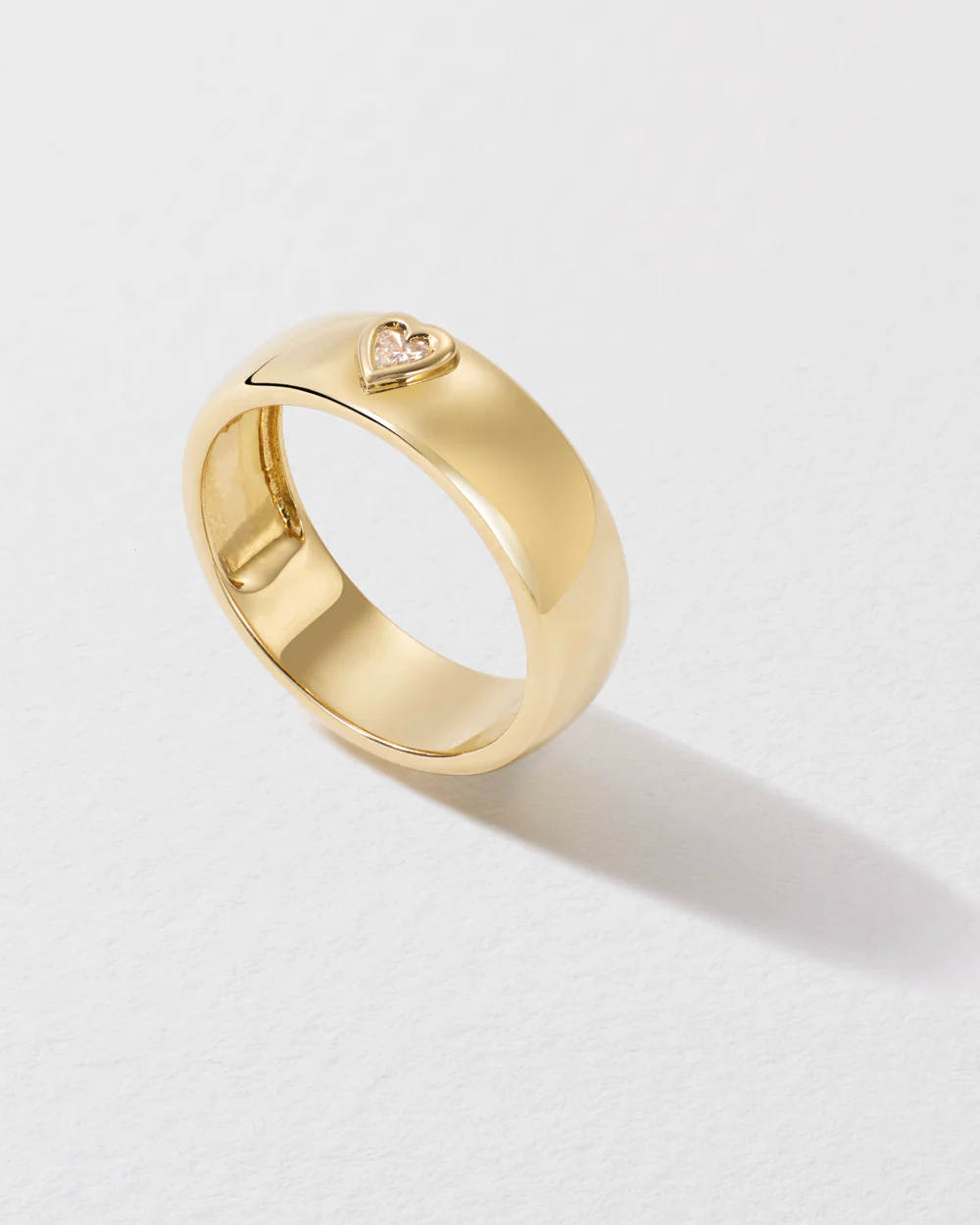 Heart Diamond Cigar Band Ring - Image 3