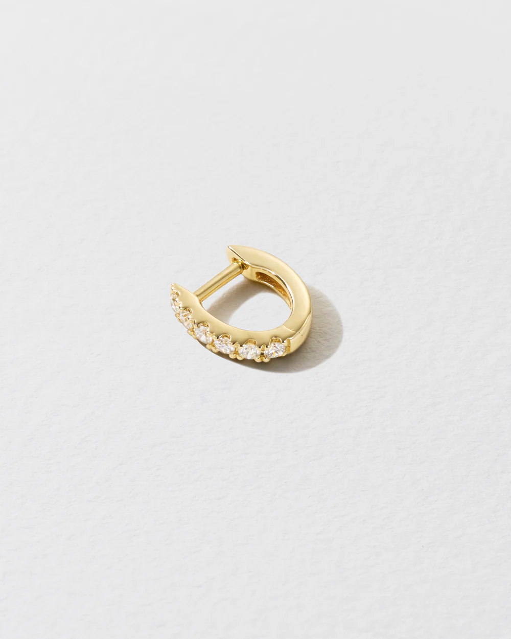 Mini Diamond Chubby Huggie Earring - Image 3