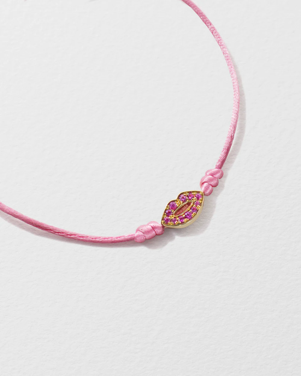 Pink Sapphire Lips String Bracelet - Image 3