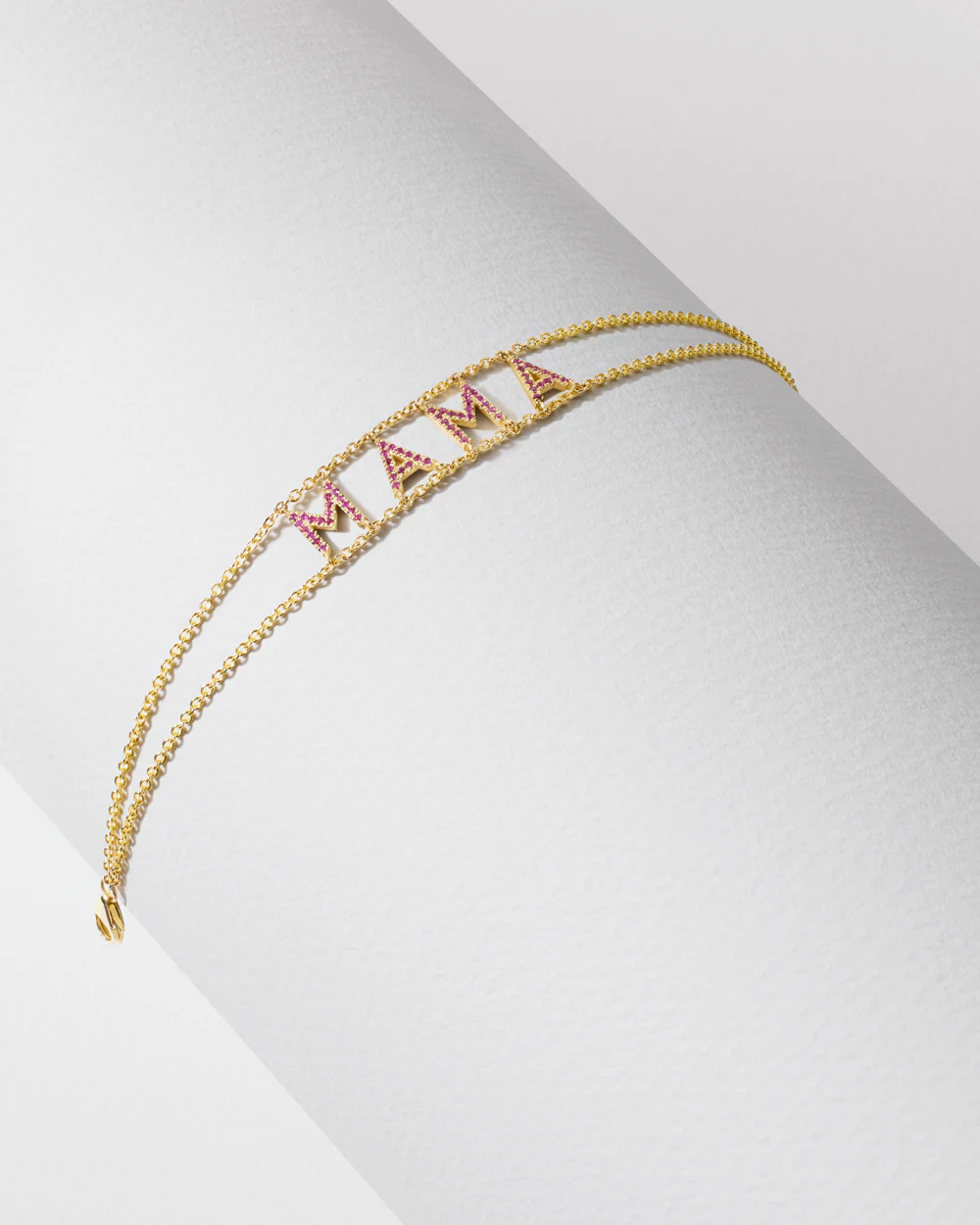 Pink Sapphire 'Mama' Say Something Bracelet - Image 3