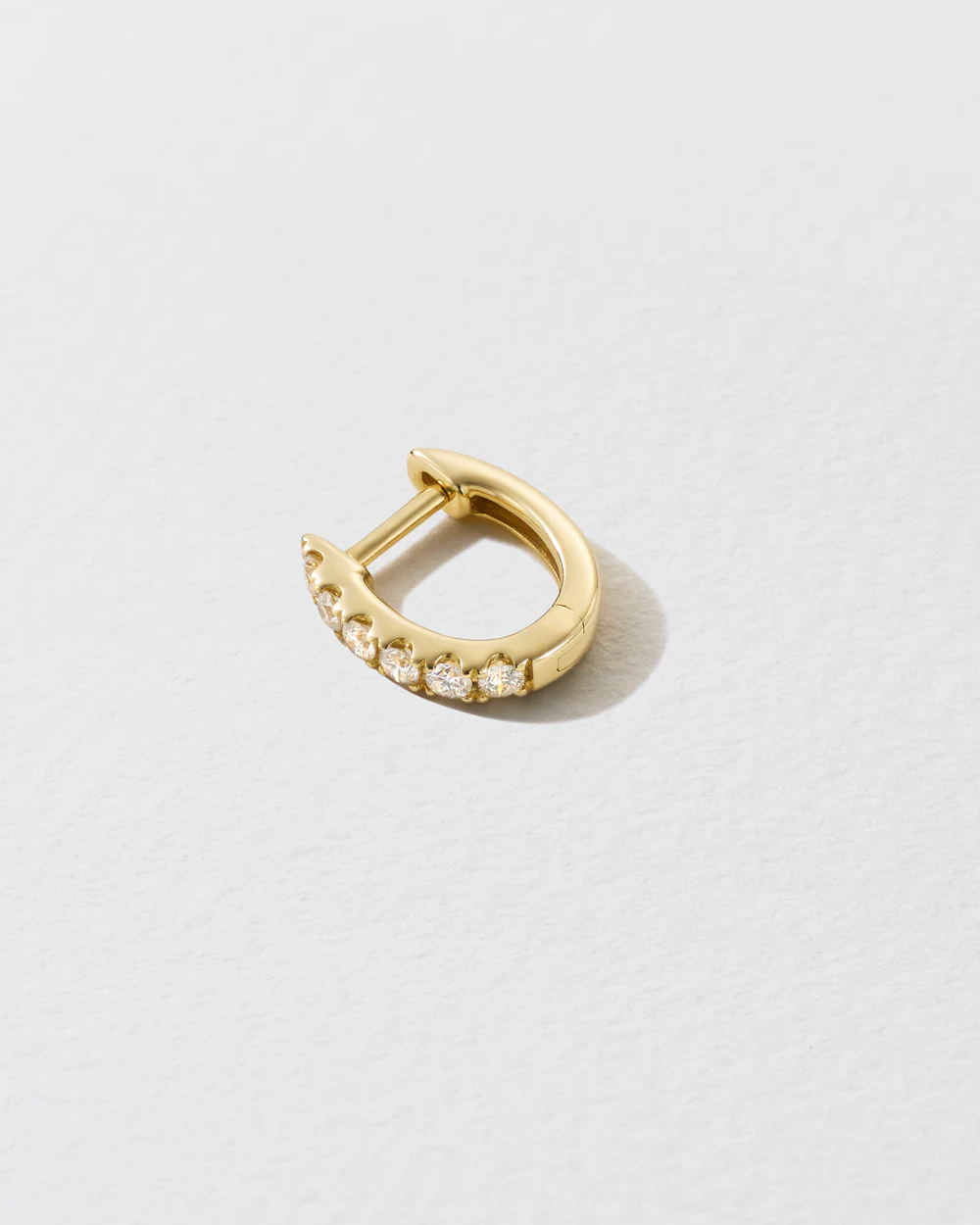 Small Diamond Chubby Huggie Earring - Image 3