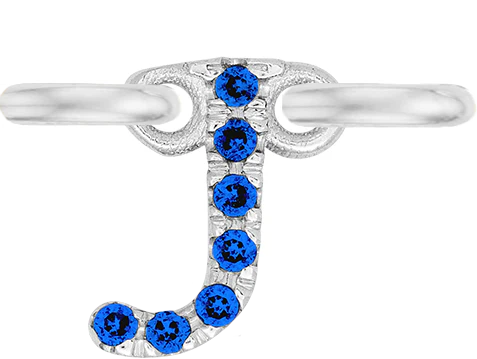 White Gold, Blue Sapphire Letter - Image 12