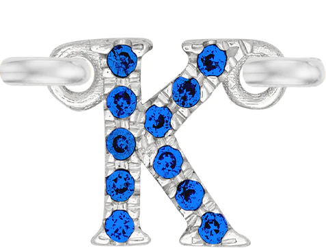 White Gold, Blue Sapphire Letter - Image 13