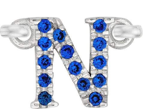 White Gold, Blue Sapphire Letter - Image 15