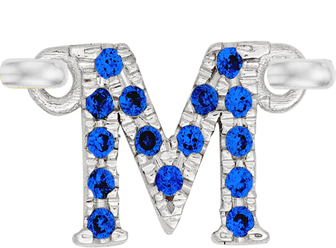 White Gold, Blue Sapphire Letter - Image 16