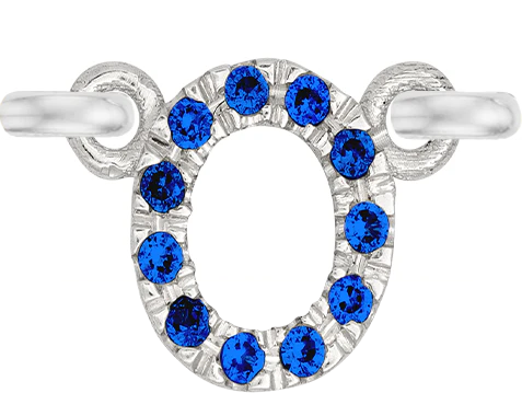 White Gold, Blue Sapphire Letter - Image 17