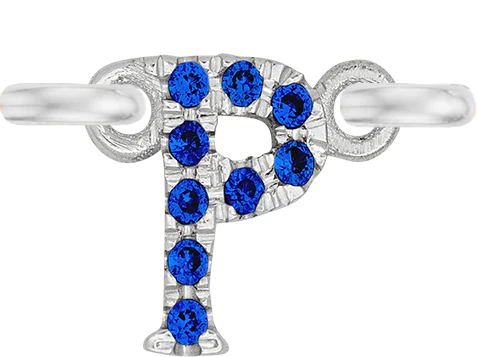 White Gold, Blue Sapphire Letter - Image 18