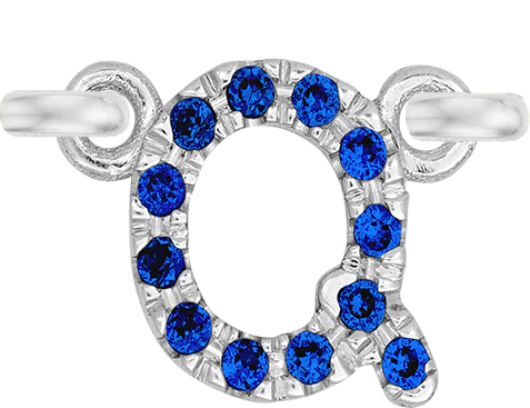 White Gold, Blue Sapphire Letter - Image 19