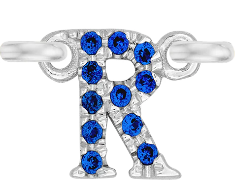 White Gold, Blue Sapphire Letter - Image 20