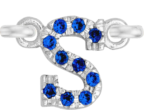 White Gold, Blue Sapphire Letter - Image 21