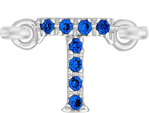 White Gold, Blue Sapphire Letter - Image 22