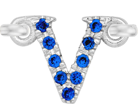 White Gold, Blue Sapphire Letter - Image 24