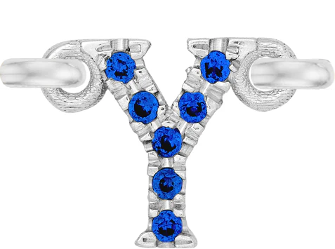 White Gold, Blue Sapphire Letter - Image 27