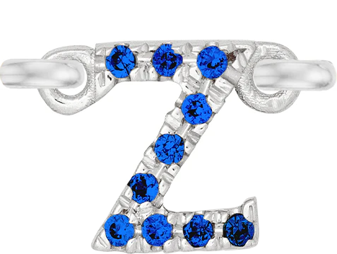 White Gold, Blue Sapphire Letter - Image 28