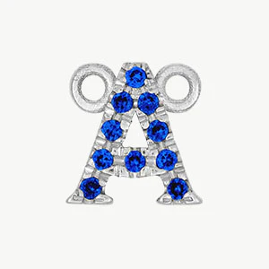 White Gold, Blue Sapphire Letter - Image 29