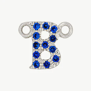 White Gold, Blue Sapphire Letter - Image 30