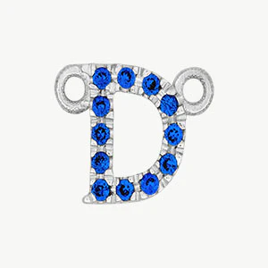 White Gold, Blue Sapphire Letter - Image 32