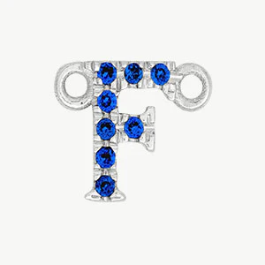 White Gold, Blue Sapphire Letter - Image 34