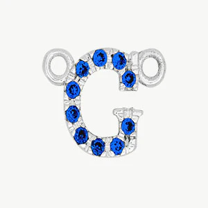White Gold, Blue Sapphire Letter - Image 35