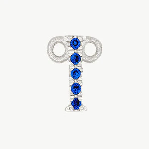 White Gold, Blue Sapphire Letter - Image 37