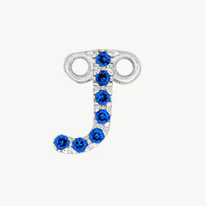 White Gold, Blue Sapphire Letter - Image 38