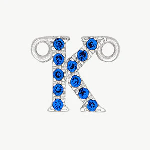 White Gold, Blue Sapphire Letter - Image 39
