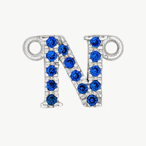White Gold, Blue Sapphire Letter - Image 42