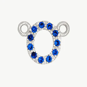 White Gold, Blue Sapphire Letter - Image 43