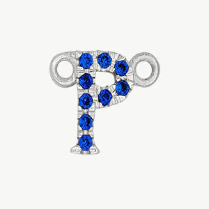 White Gold, Blue Sapphire Letter - Image 44