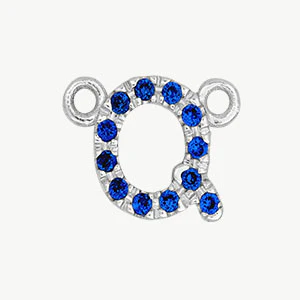 White Gold, Blue Sapphire Letter - Image 45
