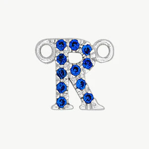 White Gold, Blue Sapphire Letter - Image 46