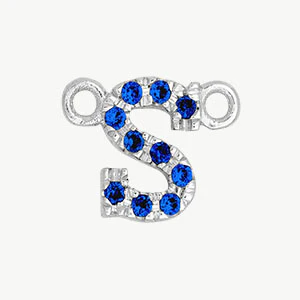 White Gold, Blue Sapphire Letter - Image 47