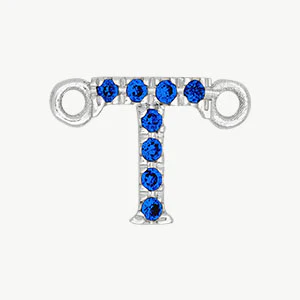 White Gold, Blue Sapphire Letter - Image 48