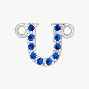 White Gold, Blue Sapphire Letter - Image 49
