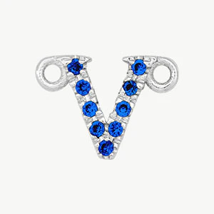 White Gold, Blue Sapphire Letter - Image 50