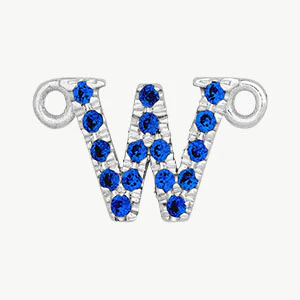 White Gold, Blue Sapphire Letter - Image 51