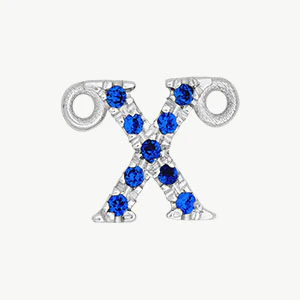 White Gold, Blue Sapphire Letter - Image 52