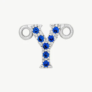 White Gold, Blue Sapphire Letter - Image 53