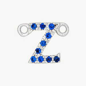 White Gold, Blue Sapphire Letter - Image 54