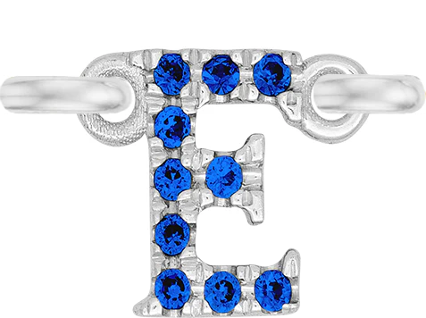 White Gold, Blue Sapphire Letter - Image 7
