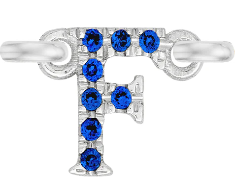 White Gold, Blue Sapphire Letter - Image 8