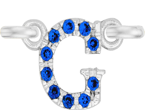 White Gold, Blue Sapphire Letter - Image 9