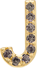 Yellow Gold, Brown Diamond Letter Bead - Image 10