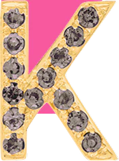 Yellow Gold, Brown Diamond Letter Bead - Image 11