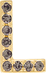 Yellow Gold, Brown Diamond Letter Bead - Image 12