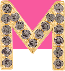 Yellow Gold, Brown Diamond Letter Bead - Image 13