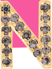 Yellow Gold, Brown Diamond Letter Bead - Image 14